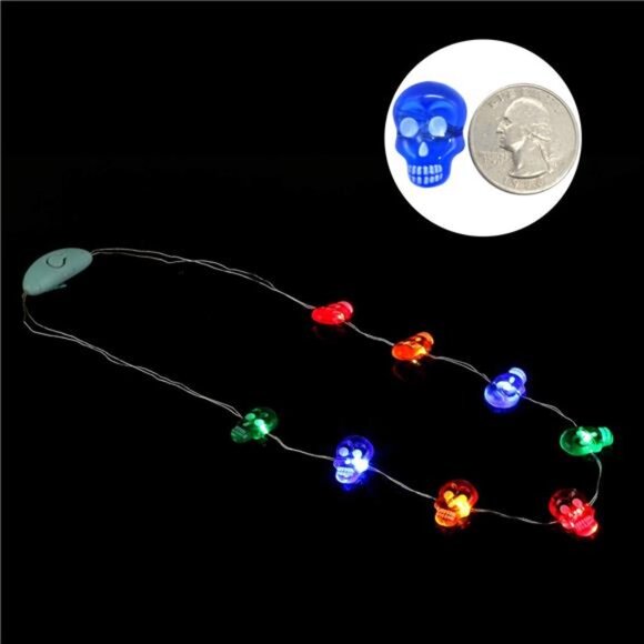 BRAND NEW Halloween Eve Party Accessories, Lighting Up LED Necklace Set of 3 - Picture 6 of 9